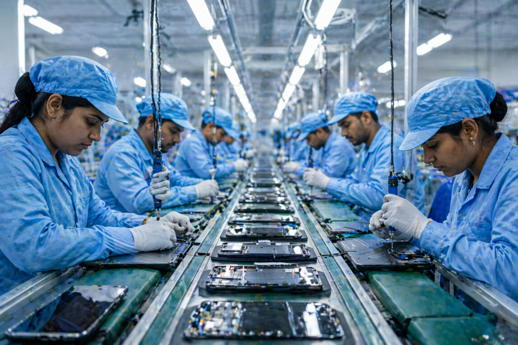 Apple geopolitics — iPhone manufacturing workers in India as Apple shifts production from China