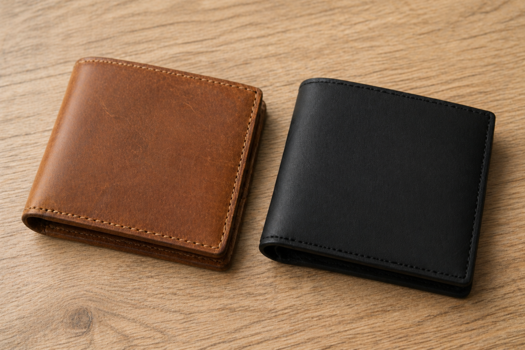 Smart shopper exploring vegan leather myths before making a sustainable fashion purchase