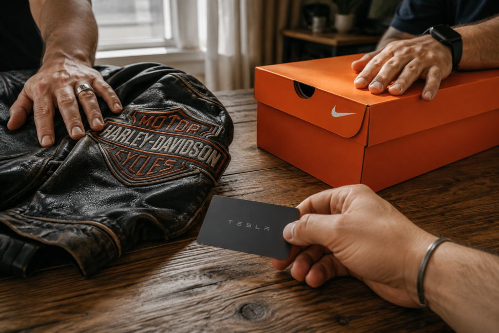 Brand religion phenomenon shown through devotion to Nike Tesla Harley Davidson objects