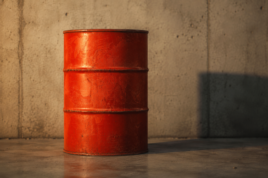 Industrial oil barrel representing OPEC oil control of global markets