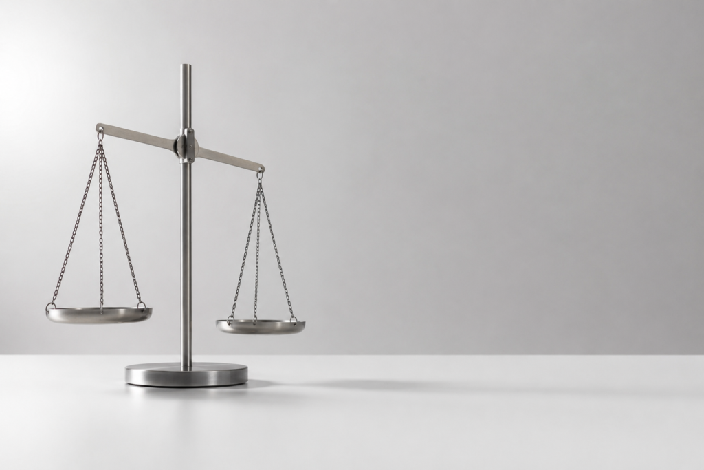 Balance scale representing pros and cons of economic sanctions explained