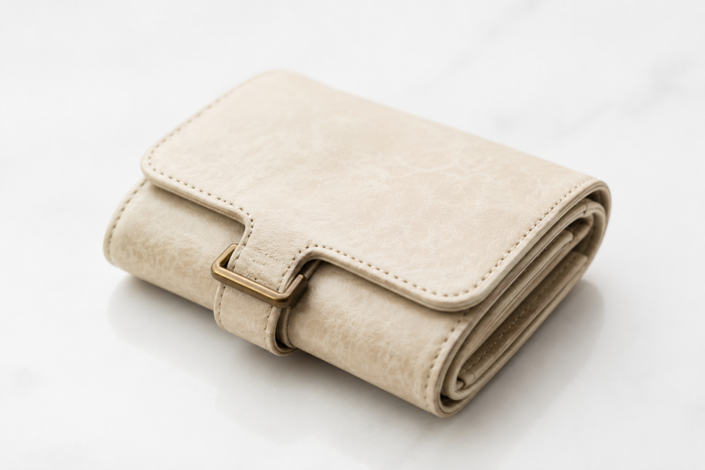 Premium finished mushroom leather product demonstrating material quality, texture, and wearable durability standards