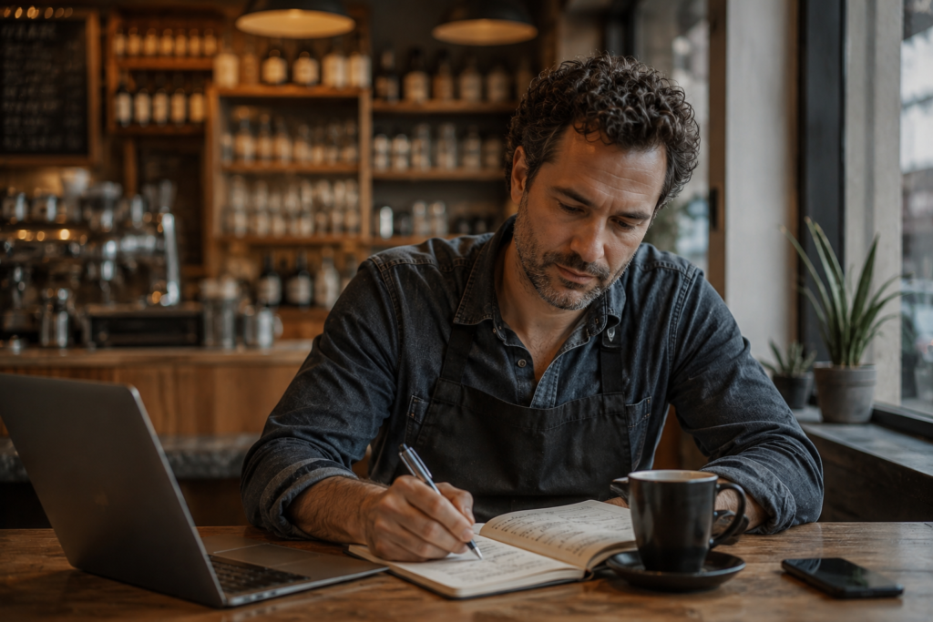 An entrepreneur applying the Starbucks third place strategy principles to their own brand