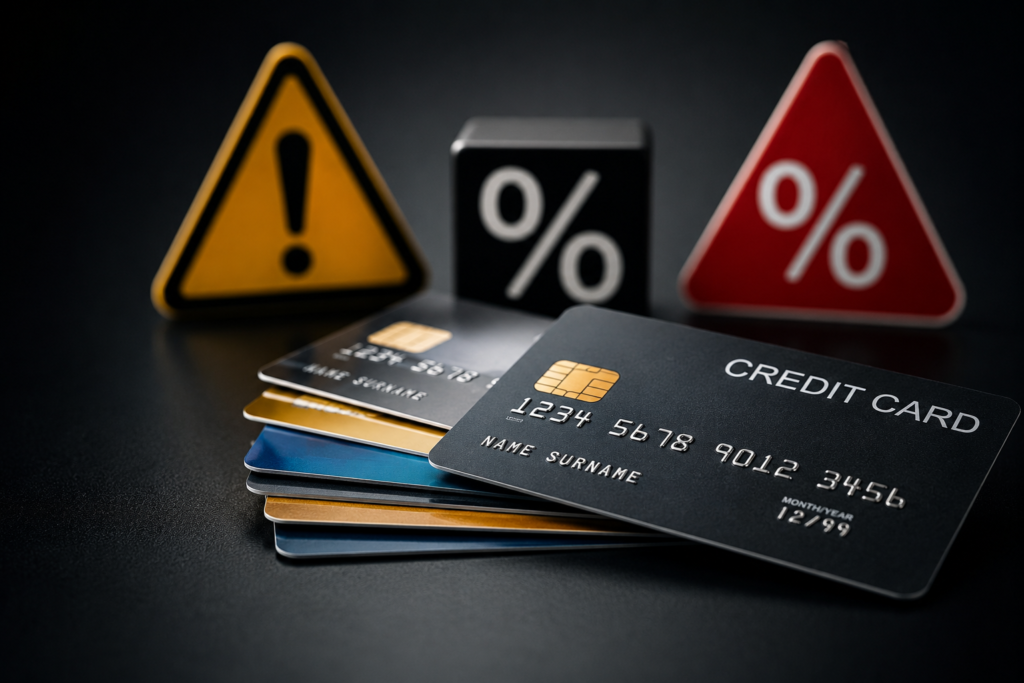 Visual warning about how banks make money from credit cards