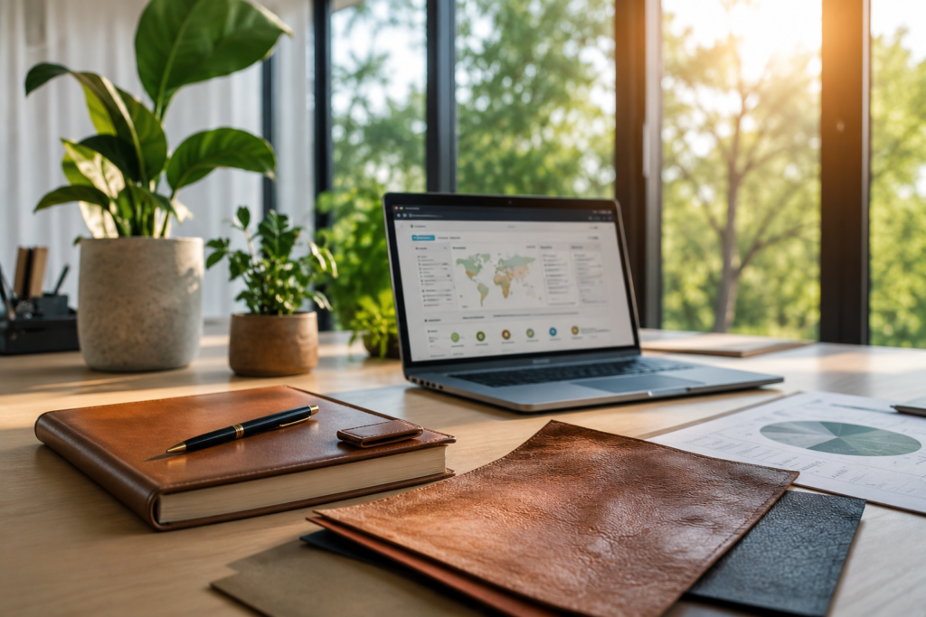 Sustainable leather production impact decision-making in modern business showing how brands evaluate ethical sourcing and certification for responsible leather products.